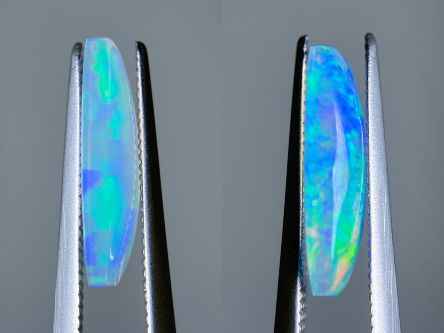 オパール（ペアセット） 1.462ct / 2.078ct 宝石鑑別書付き 14.3㎜×6.5㎜×3.3㎜ / 14.3㎜×6.5㎜×3.5㎜ ルース（ 裸石 ） 3518S