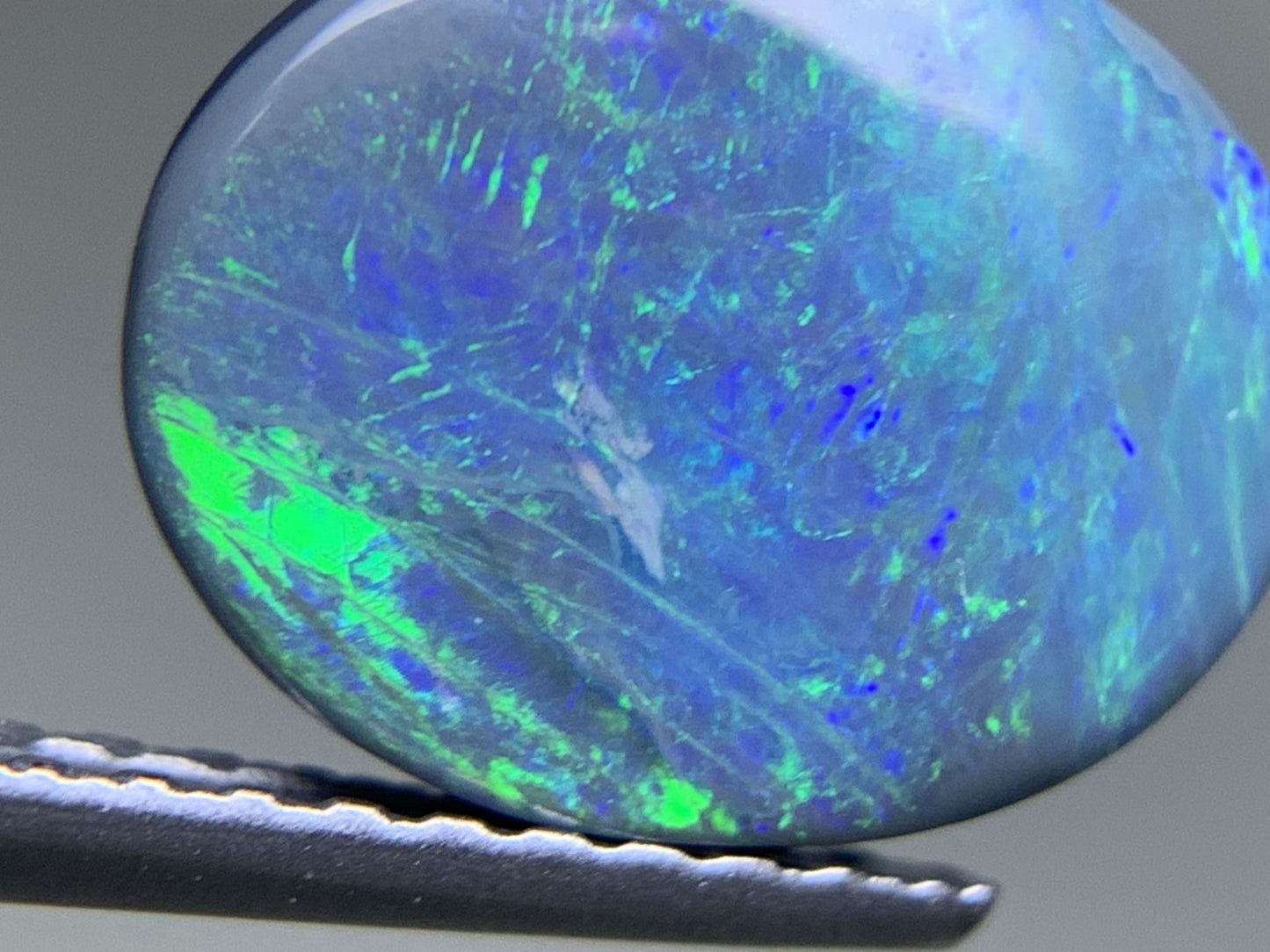 ブラックオパール 天然 1.612ct 中央宝石ソーティング付き 10.0㎜×7.8㎜×3.2㎜ ルース（ 裸石 ） 7534Y