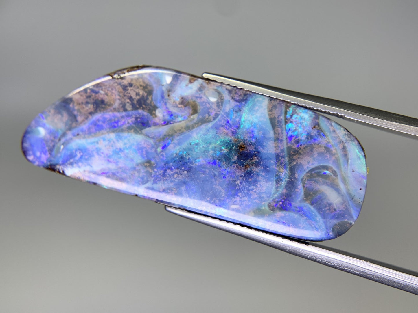 ボルダーオパール 27.439ct 宝石ソーティング付き  39.0㎜×15.8㎜×4.6㎜   ルース（ 裸石 ） 2386Y