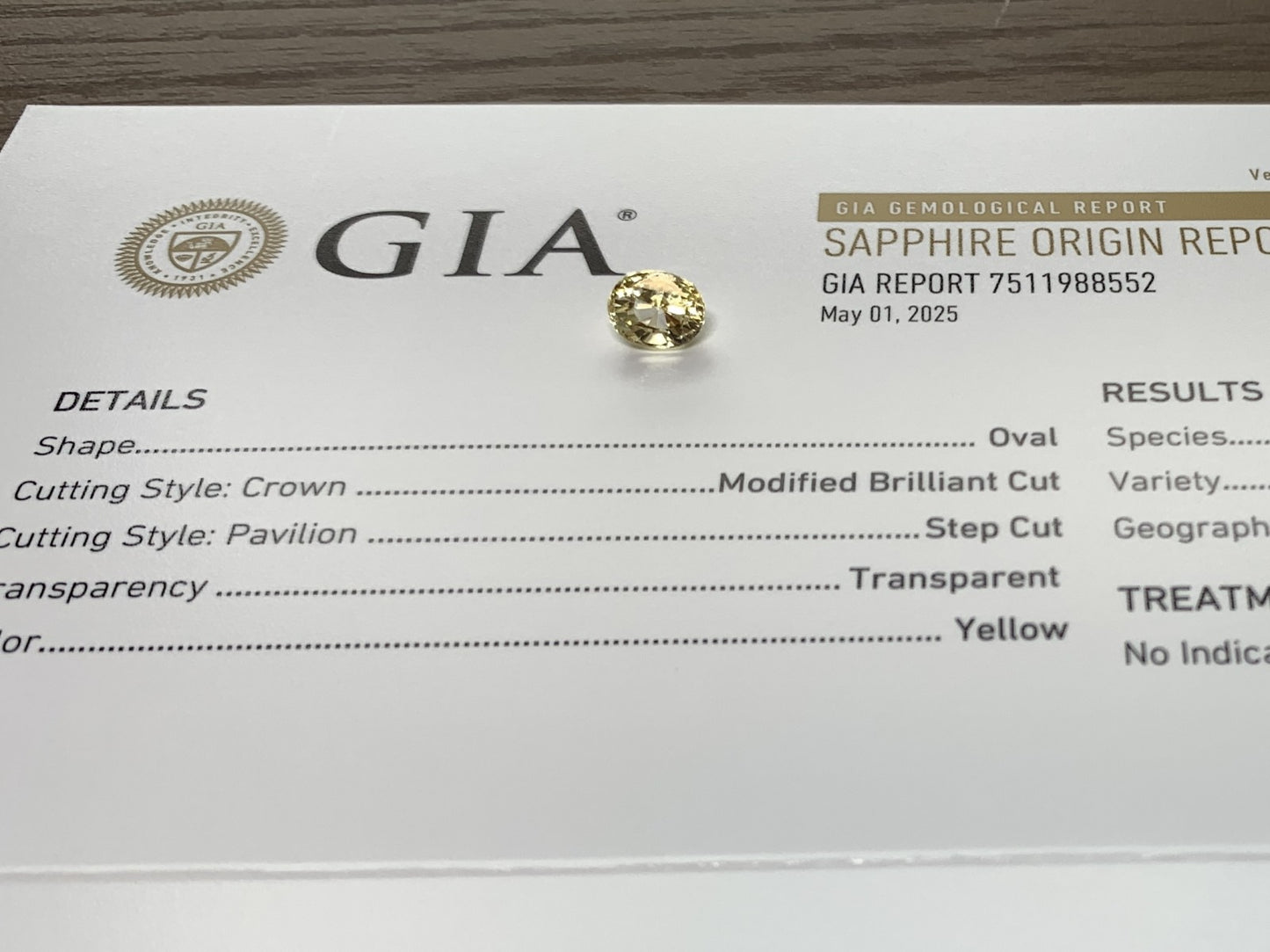 サファイア 2.75ct  GIA宝石鑑別書付き  No Heat Sri Lanka 8.38㎜×6.81㎜×5.69㎜   天然 ルース（ 裸石 ）   4882Y