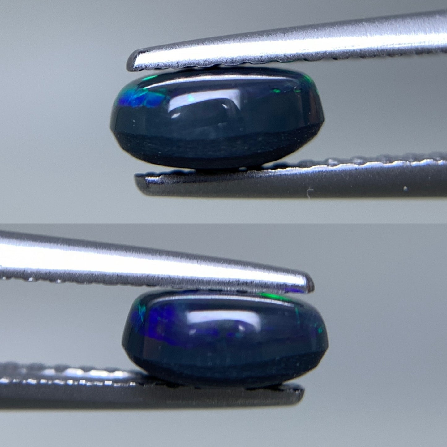 ブラックオパール 天然 0.785ct 中央宝石ソーティング付き 6.8㎜×5.6㎜×3.2㎜ ルース（ 裸石 ） 6642Y