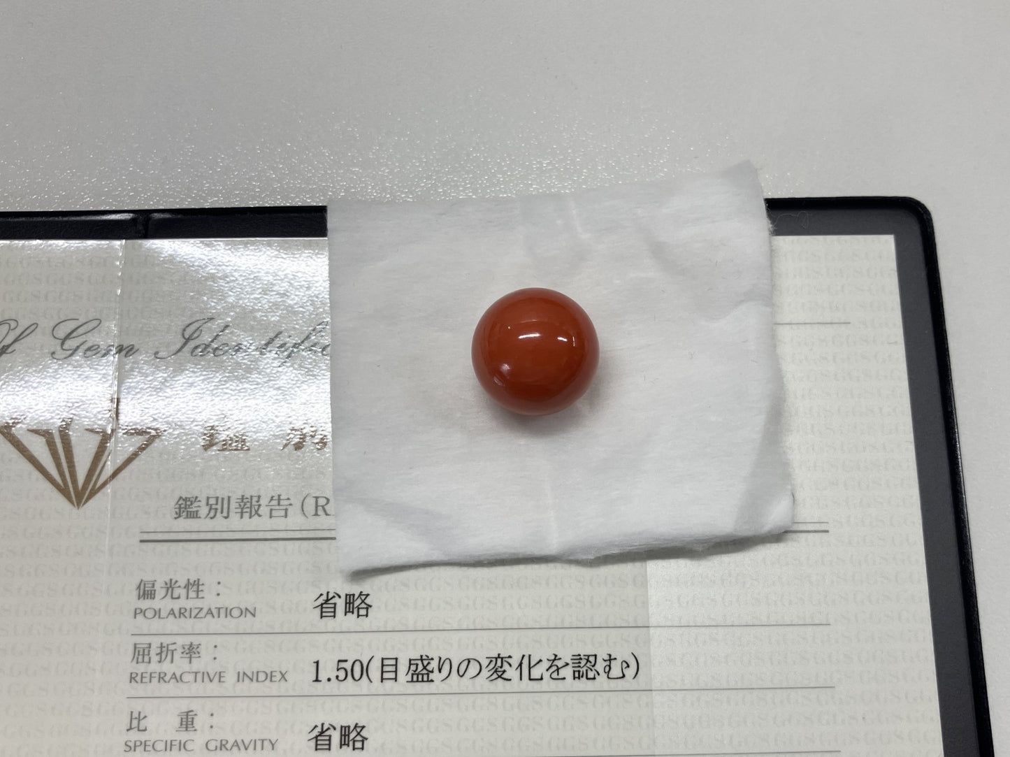 サンゴ　赤珊瑚　 32.13ct 宝石鑑別書付き 16.5㎜ ルース（ 裸石 ） 4467S