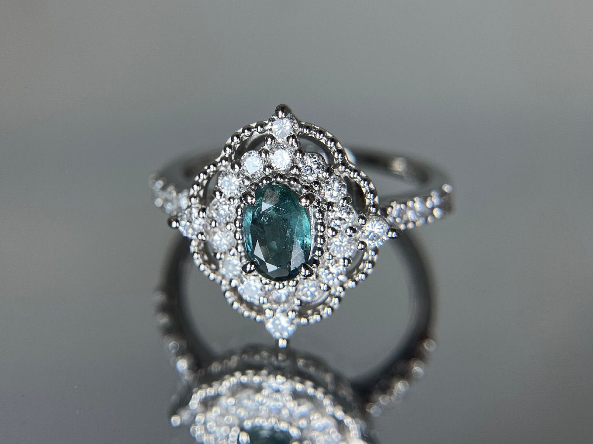 アレキサンドライト 0.31ct ブラジル産 Brazil GIA鑑別書 D0.36ct PT900 4.0g 指輪 (JP12号) サイズ直し承ります。 7166S