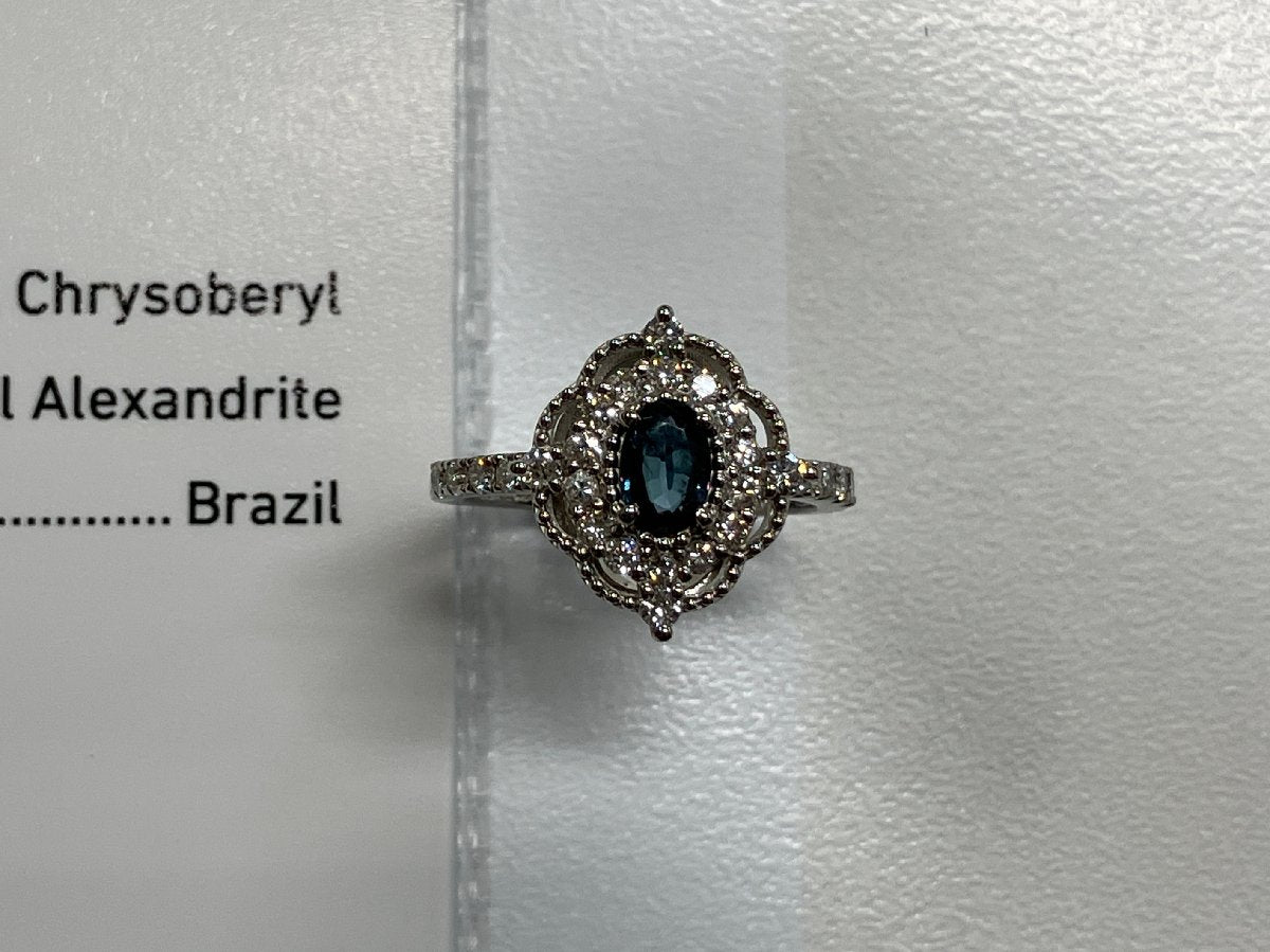 アレキサンドライト 0.31ct ブラジル産 Brazil GIA鑑別書 D0.36ct PT900 4.0g 指輪 (JP12号) サイズ直し承ります。 7166S
